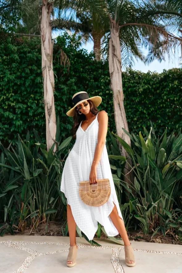 Woman and Palm Trees