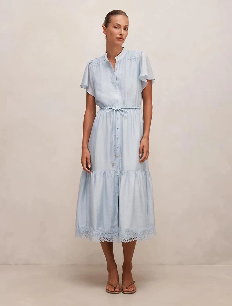 Harriet Lace Button Midi Dress