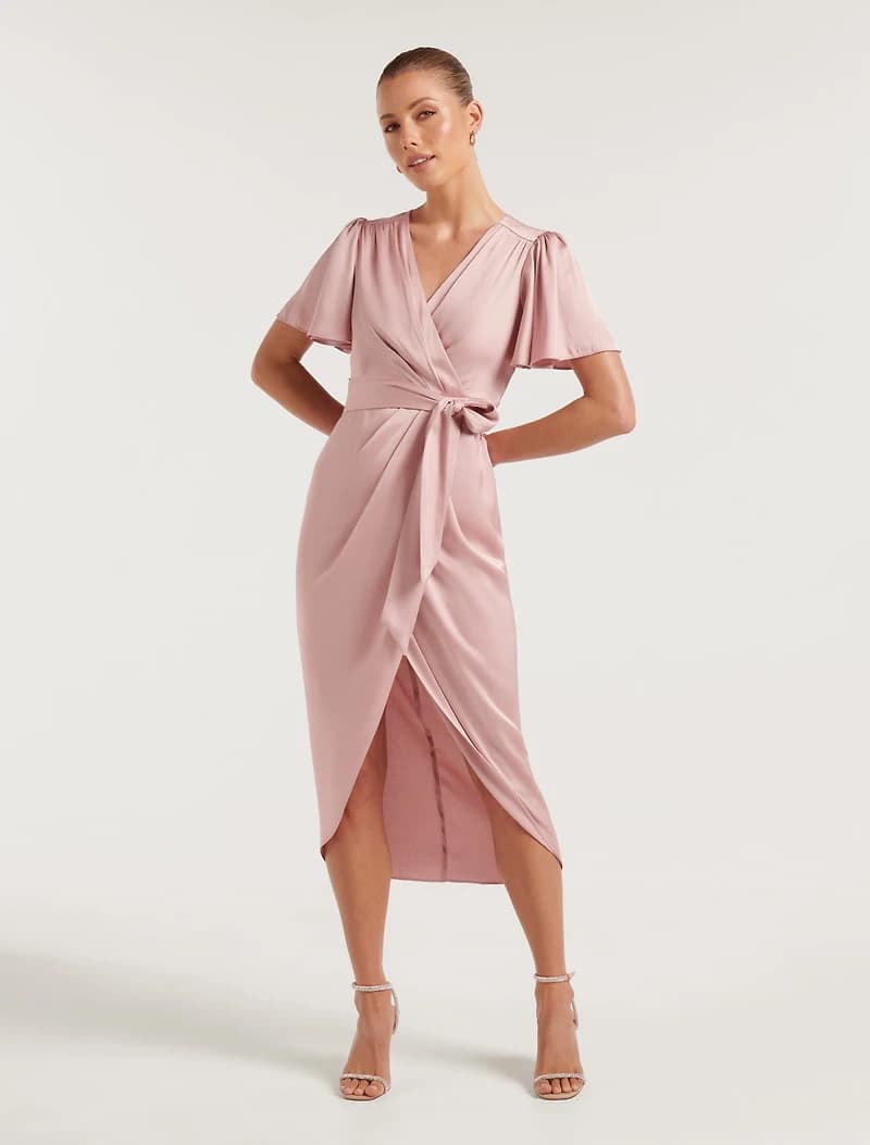 Carolina Petite Satin Midi Dress