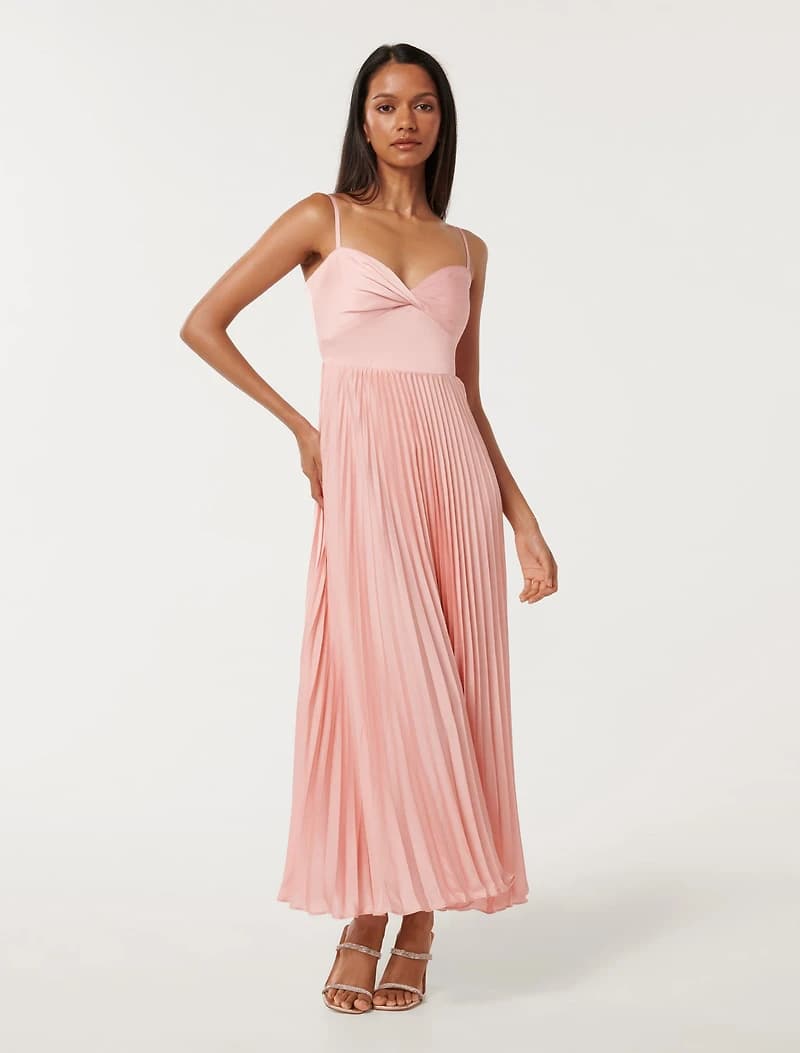 Chloe Petite Pleated Midi Dress